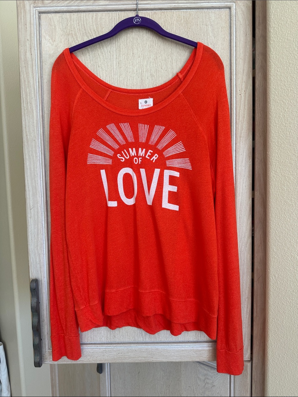Sundry Summer of Love Red Women's Lightweight Sweater